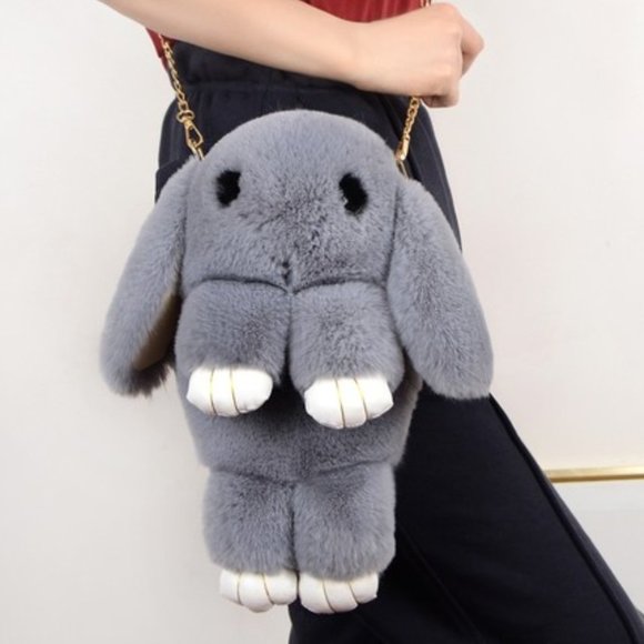 Kawaii Purple Plush Cute Rabbit Crossbody Bag/Backpack - Picture 11 of 13